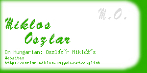 miklos oszlar business card